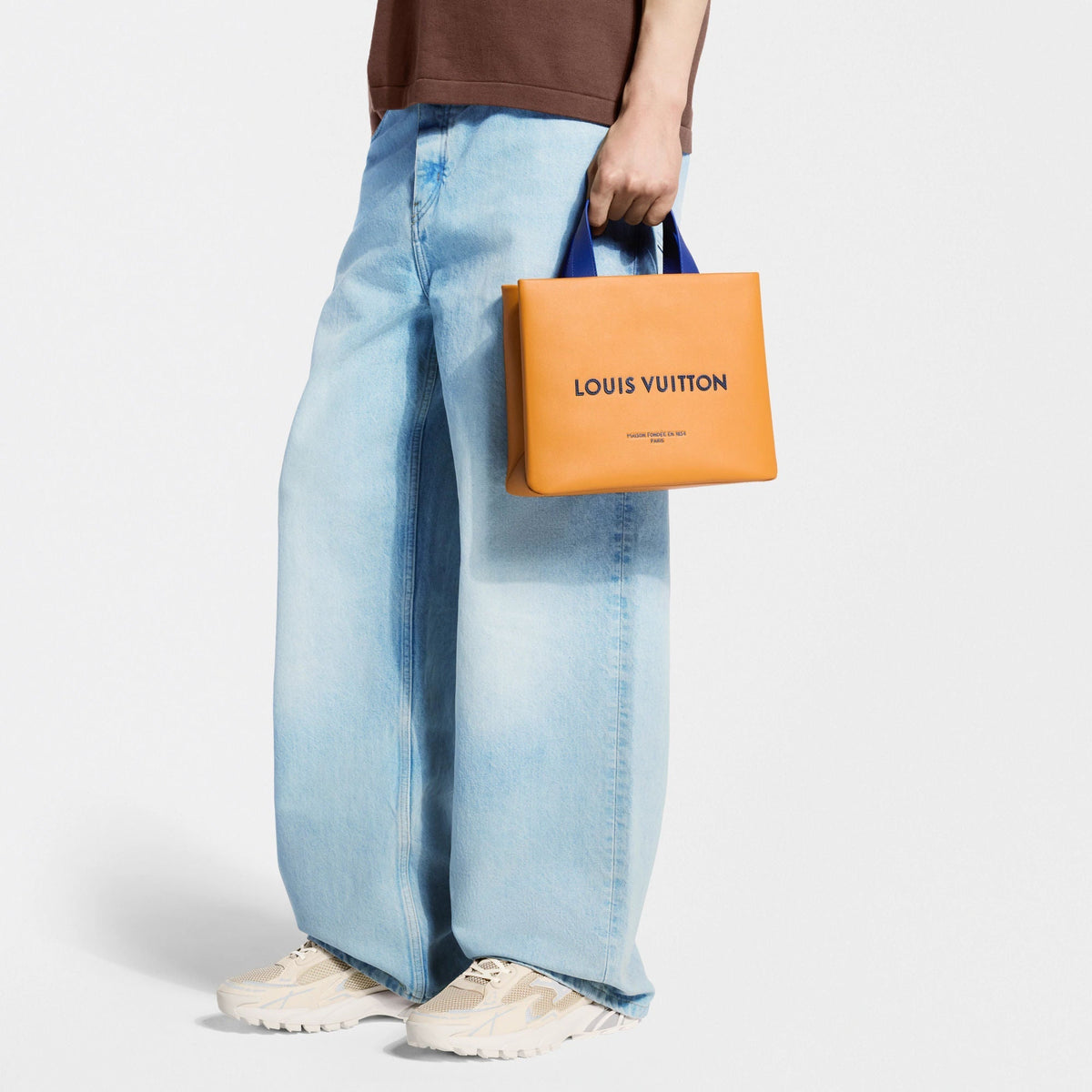 Mini Shopper Tote Monogram Calf Leather Safran Yellow