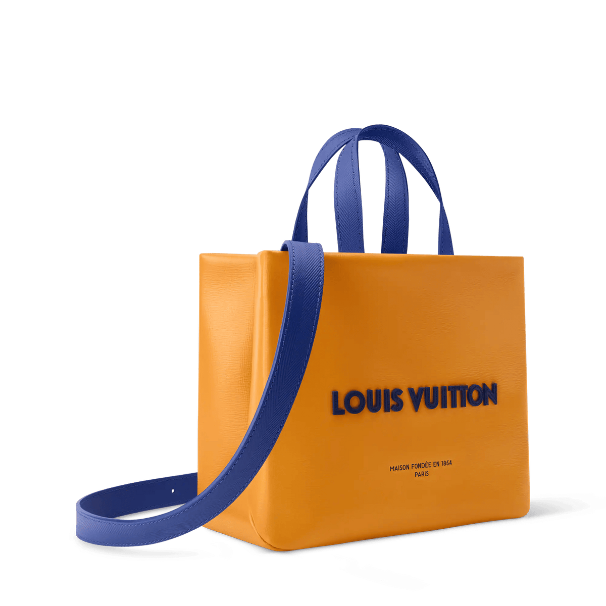 Mini Shopper Tote Monogram Calf Leather Safran Yellow