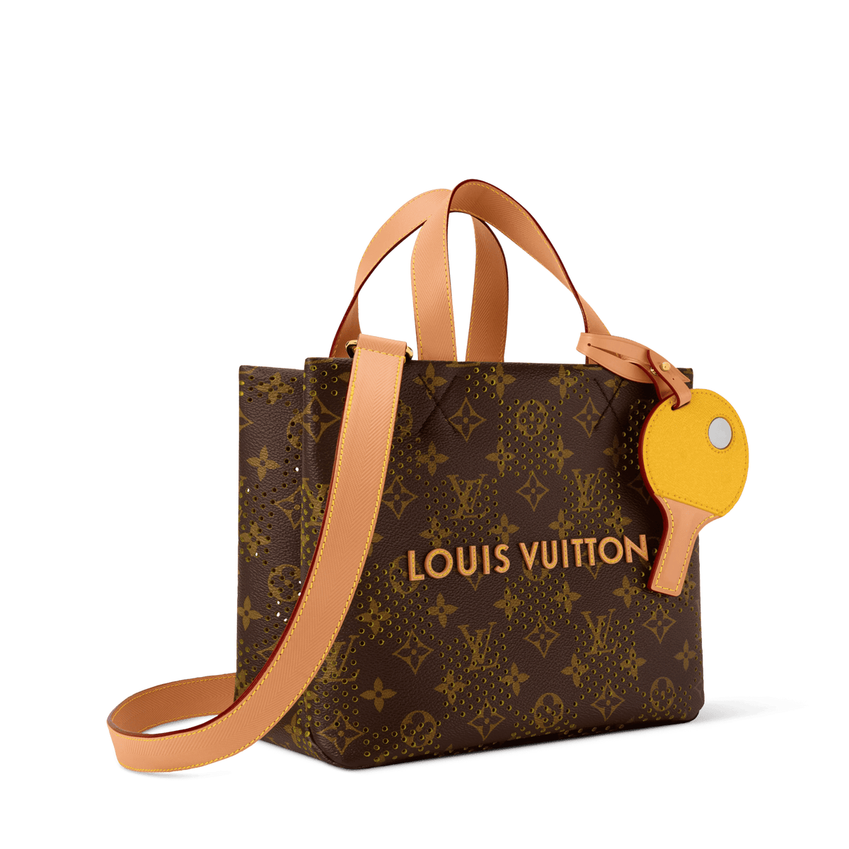 Mini Shopper Tote Monogram Grid Jaune Mat Shoes