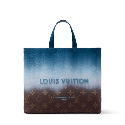Mini Shopper Tote Monogram Pigment Blue
