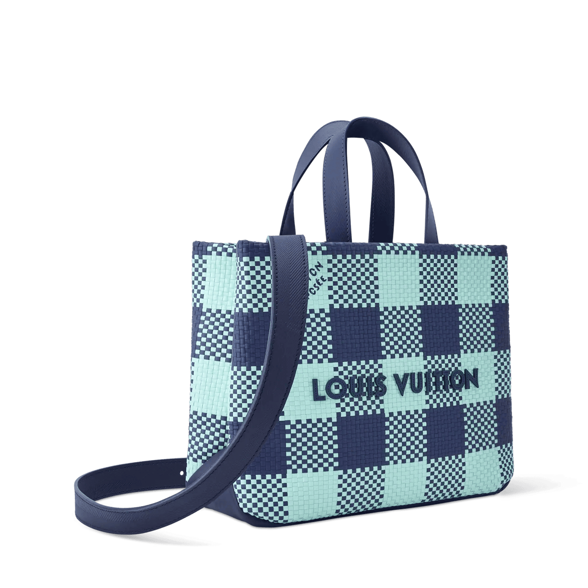 Mini Shopper Tote Monogram Damier Blue