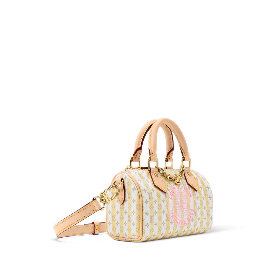 Nano Speedy Monogram Coated Canvas LV Stamp Banana Gold-Toned Hardware