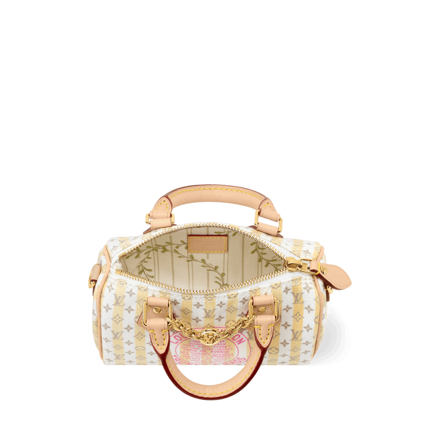 Nano Speedy LV Stamp Banane Monogram Canvas Bag