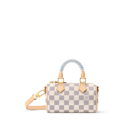 Nano Speedy Damier Azur Coated Canvas Gold-Toned Hardware