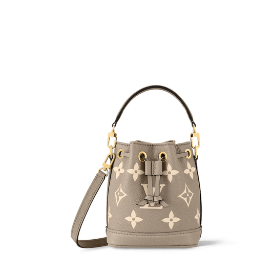 Nano Noé Bicolor Monogram Empreinte Leather Drawstring Bag M46291