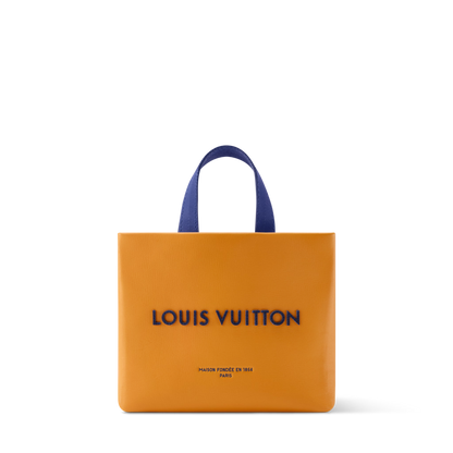 Nano Shopper Designer Tote Bag Calfskin Leather Saffron Silver-Toned Hardware