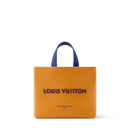 Nano Shopper Designer Tote Bag Calfskin Leather Saffron Silver-Toned Hardware