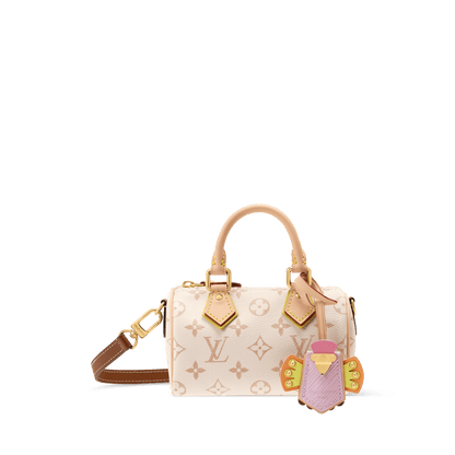 Nano Speedy Monogram Dune Canvas Chain Wallet