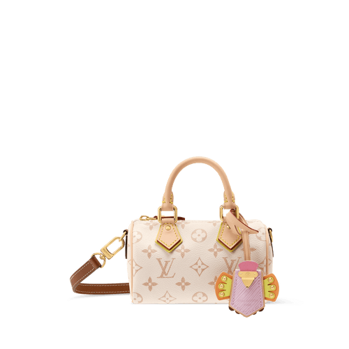 Nano Speedy Monogram Dune Canvas Chain Wallet