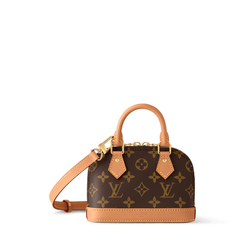 Nano Alma Monogram Coated Canvas Gold-Toned Hardware