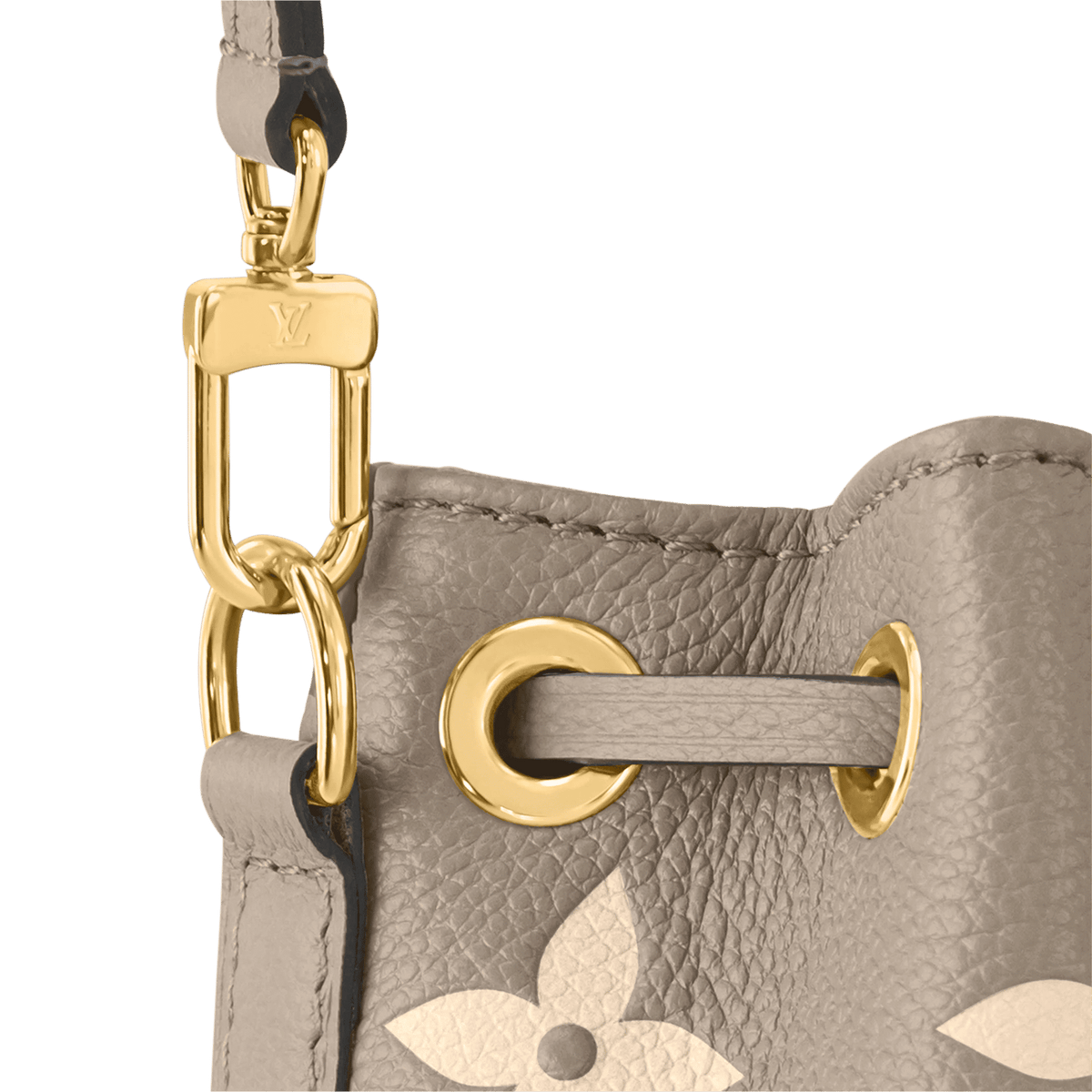 Nano Noé Bicolor Monogram Empreinte Leather Drawstring Bag M46291