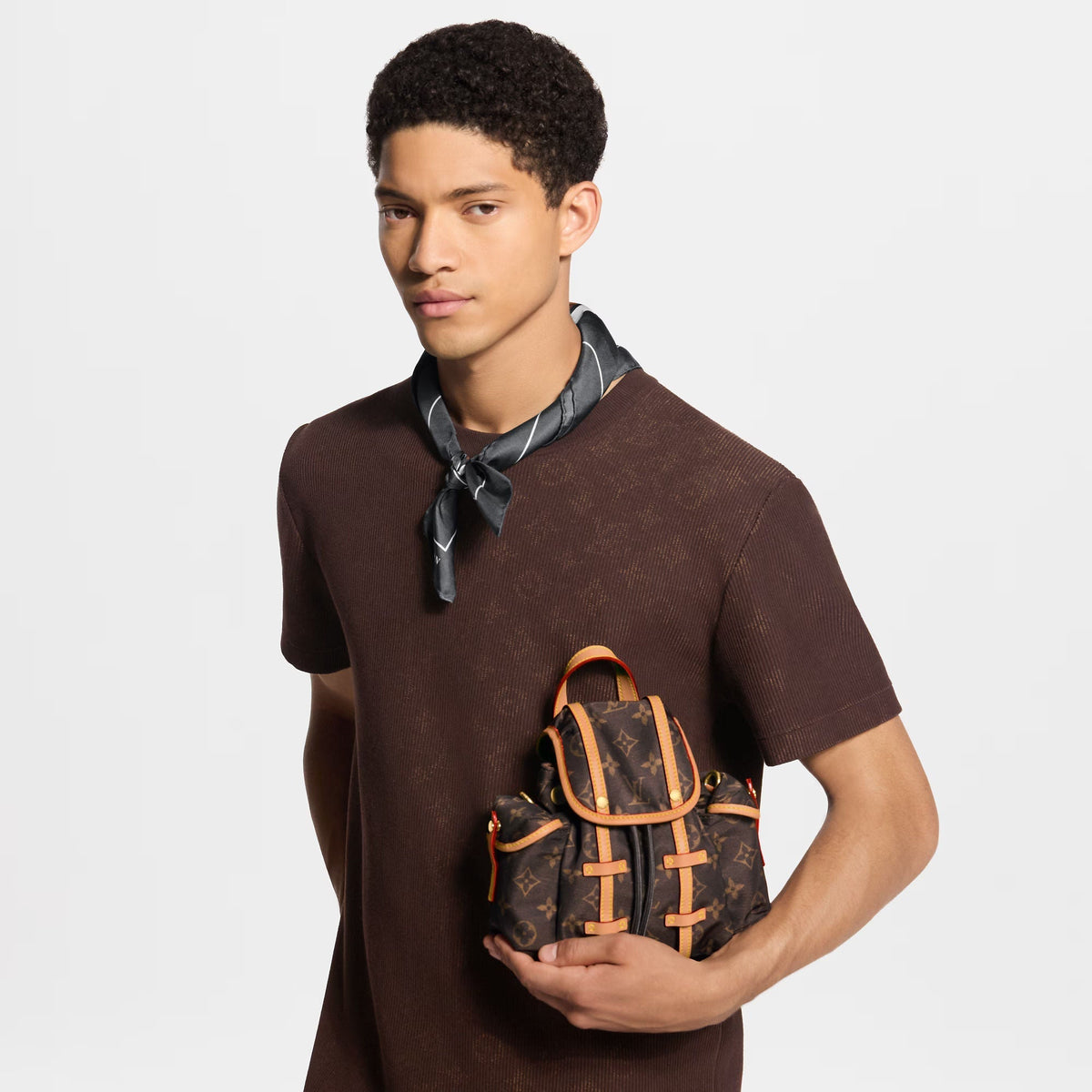 Nano Christopher East West Monogram Silk Tech Gold-Toned Hardware