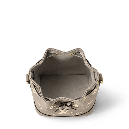 Nano Noé Bicolor Monogram Empreinte Leather Tourterelle Gray Gold-Toned Hardware
