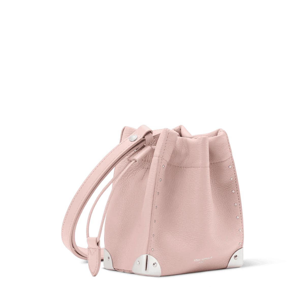 Nano Noé Trunk Calfskin Leather Petal Pink Crossbody Bag