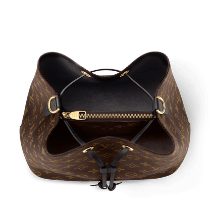 NéoNoé MM Monogram Coated Canvas Black Gold-Toned Hardware