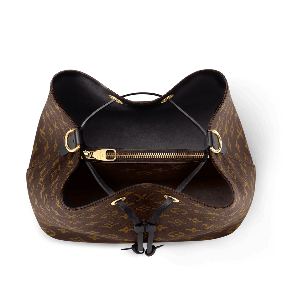 NéoNoé MM Monogram Coated Canvas Black Gold-Toned Hardware