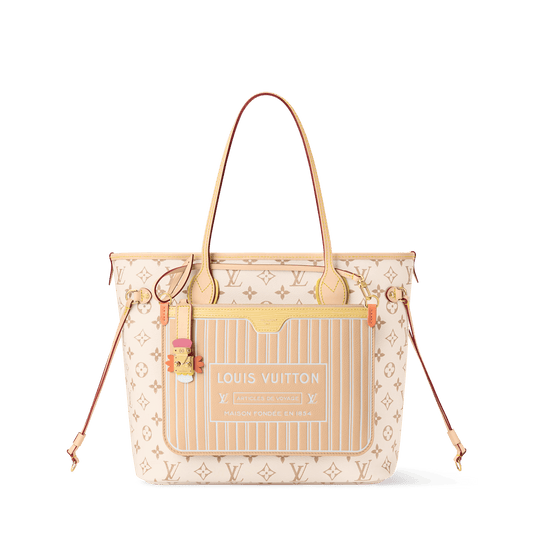Neverfull Inside Out MM Monogram Dune Canvas Tote Bag