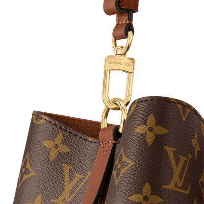 NéoNoé MM Monogram Coated Canvas Caramel Gold-Toned Hardware