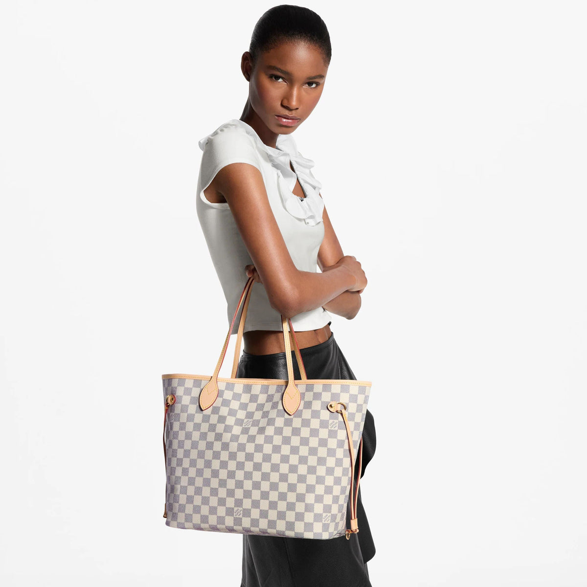 Neverfull MM Damier Azur Canvas Tote