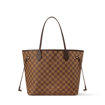 Neverfull MM Damier Ebene Rose Ballerine Tote Bag