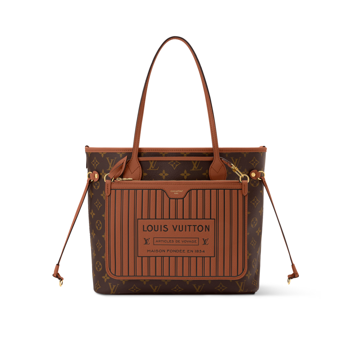 Neverfull Inside Out MM Monogram Coated Canvas Tan Gold-Toned Hardware