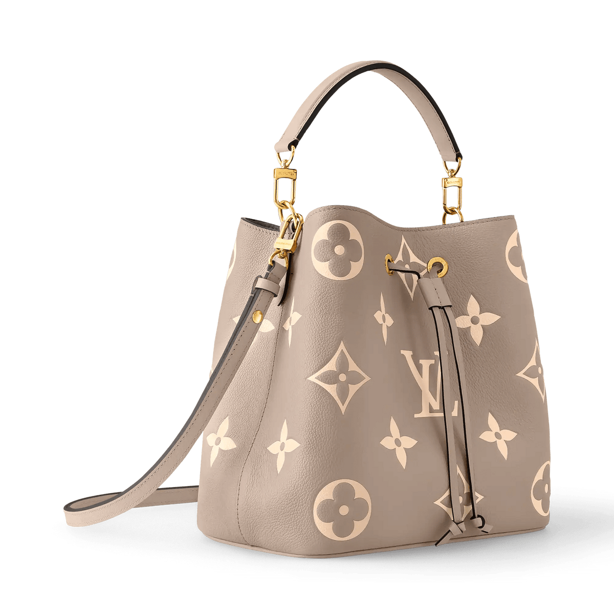 NéoNoé MM Bicolor Monogram Empreinte Leather Bucket Bag M45555