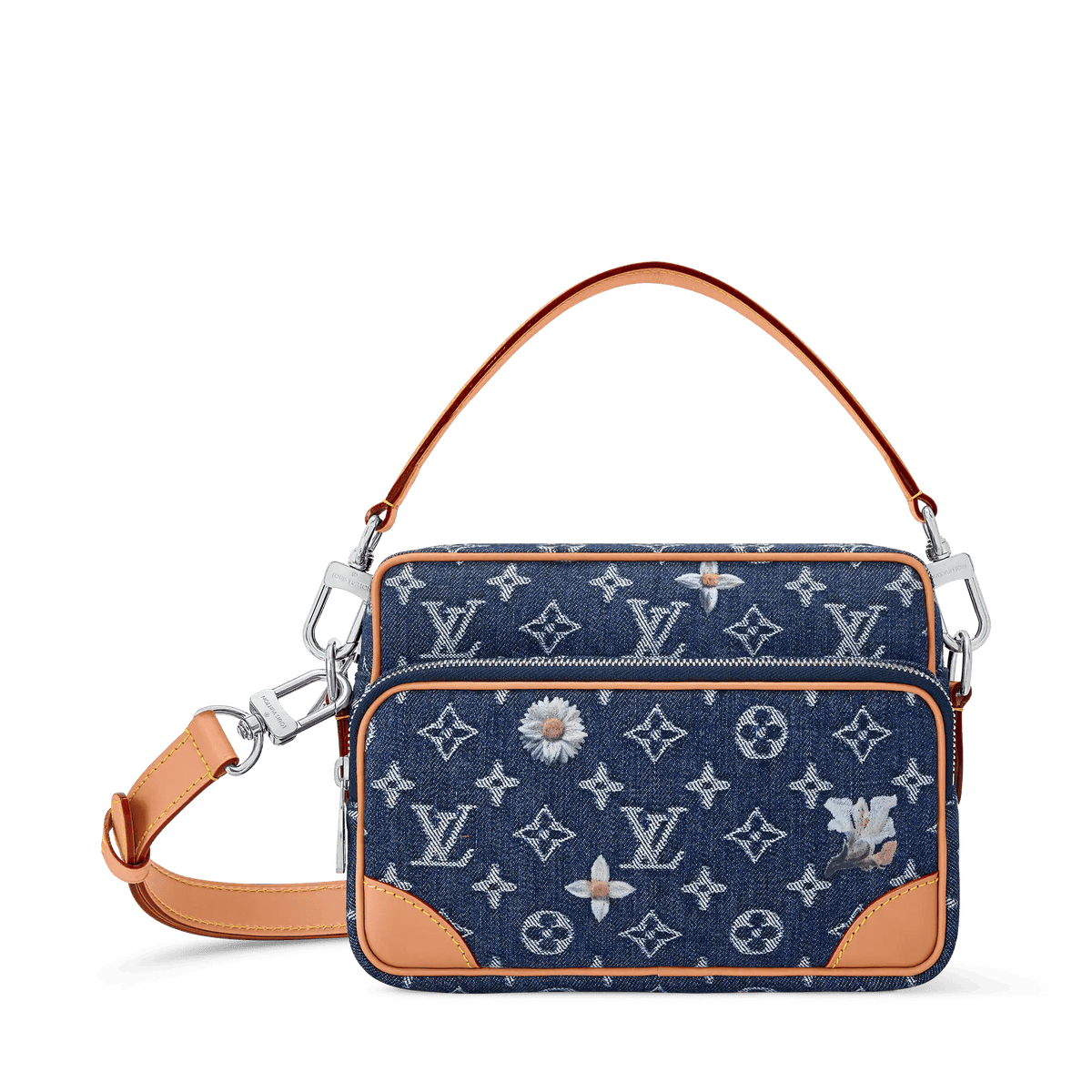 Nil Crossbody Bag Monogram Flowers Denim Shoes