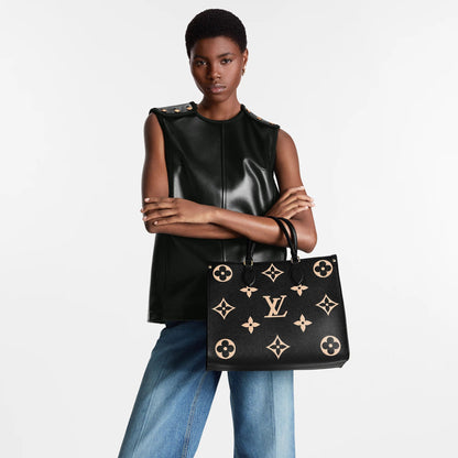 OnTheGo MM Bicolor Monogram Empreinte Leather Tote Bag