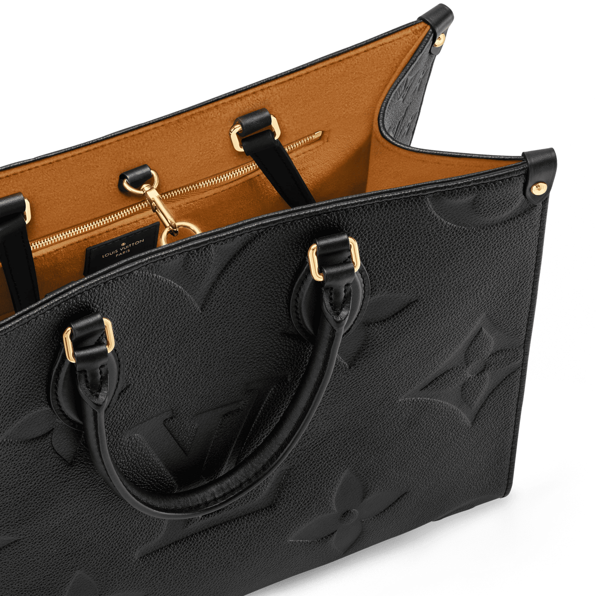 Onthego MM Black Monogram Empreinte Leather Tote Bag M45595