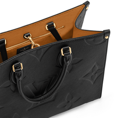 Onthego MM Black Monogram Empreinte Leather Tote Bag M45595