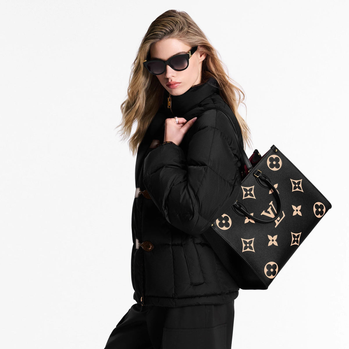 OnTheGo MM Bicolor Monogram Empreinte Leather Tote Bag