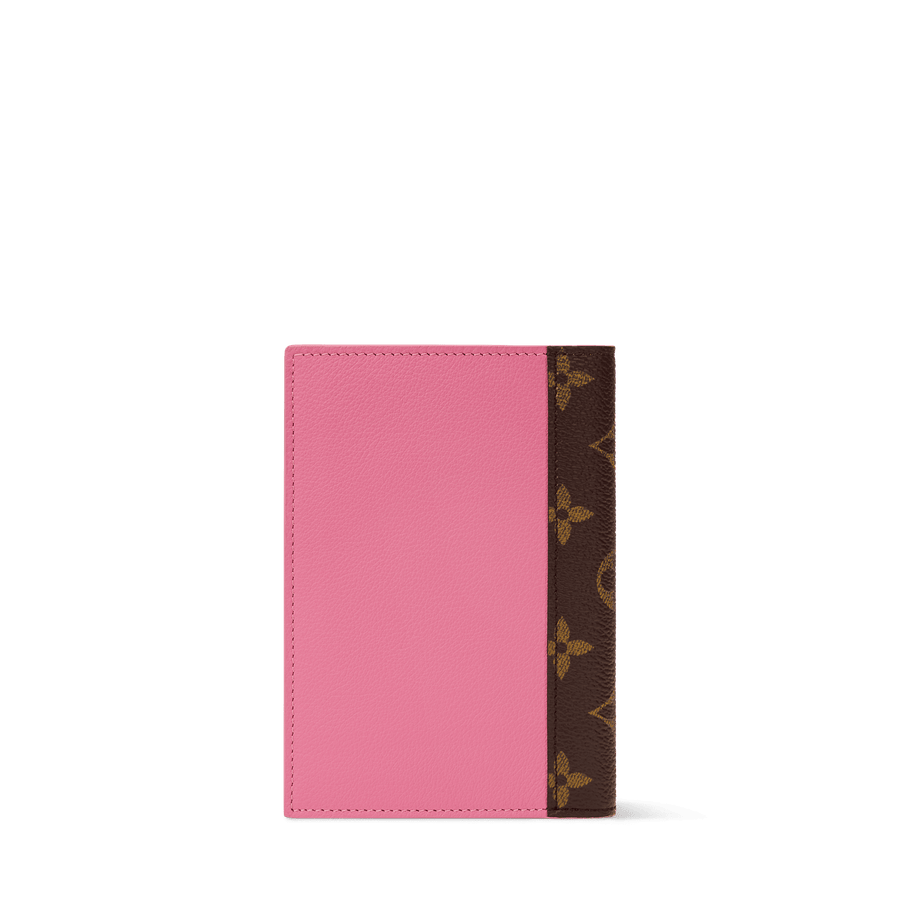 Passport Cover Rose Los Angeles Cowhide Leather Monogram Canvas Trim
