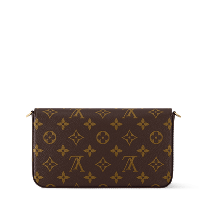 Pochette Félicie Monogram Coated Canvas Fuchsia Gold-Toned Hardware
