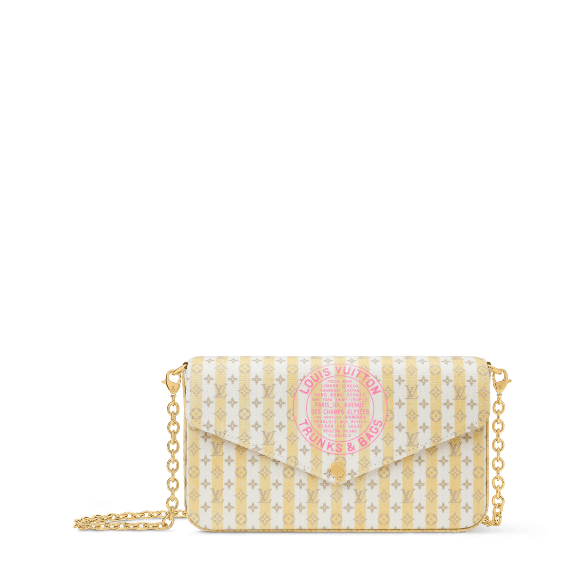 Pochette Félicie LV Stamp Banana Minigram Canvas Nano Bag