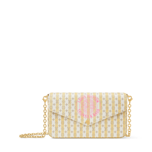 Pochette Félicie LV Stamp Banana Minigram Canvas Nano Bag