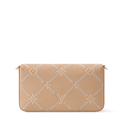 Pochette Félicie Hazelnut Couture Monogram Empreinte Leather Chain Wallet M29482