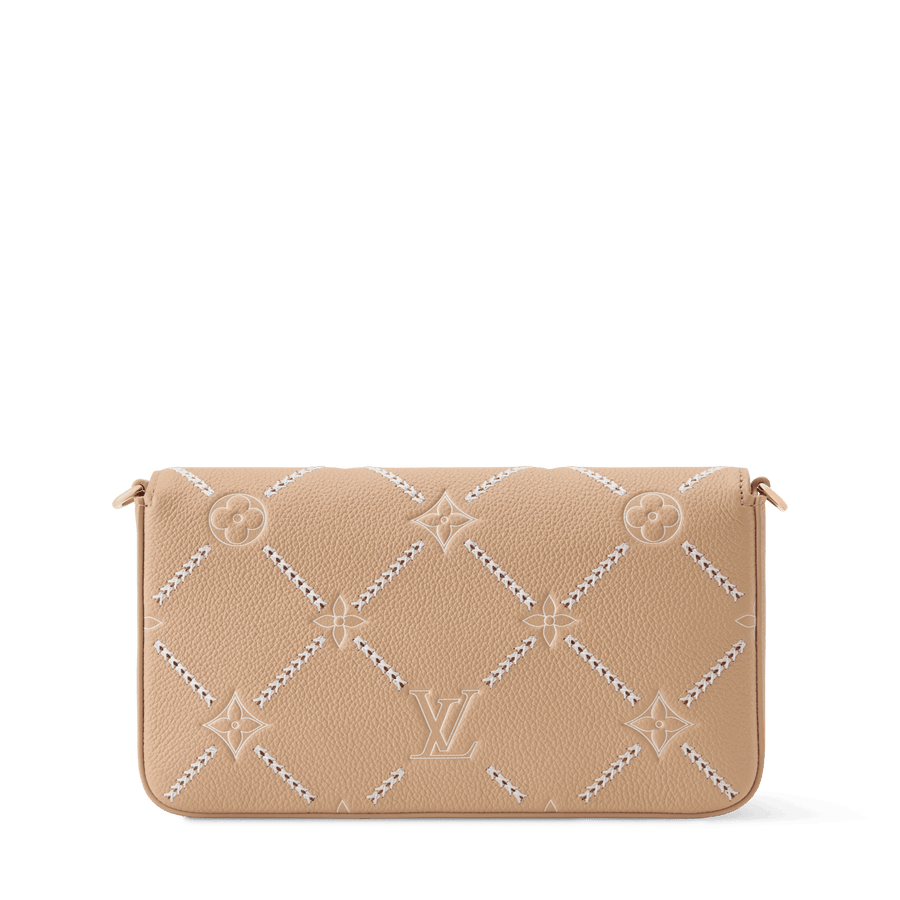 Pochette Félicie Hazelnut Couture Monogram Empreinte Leather Chain Wallet M29482