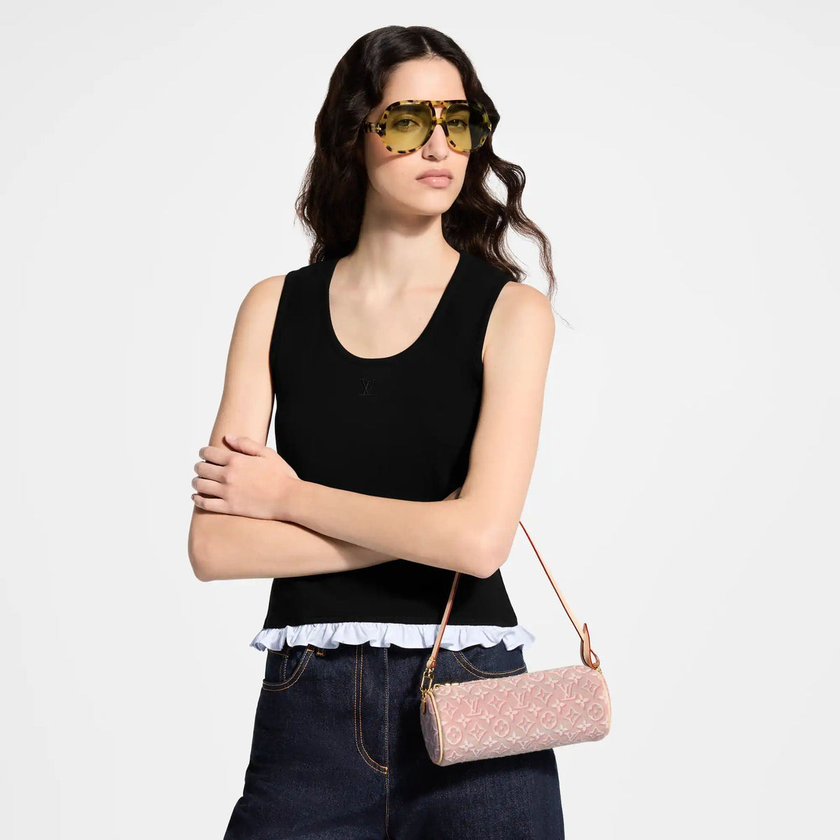 Pochette Papillon Monogram Emblème Rose Ruban Nano Bag
