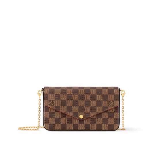 Pochette Félicie Damier Ebene Coated Canvas Chain Wallet N40492