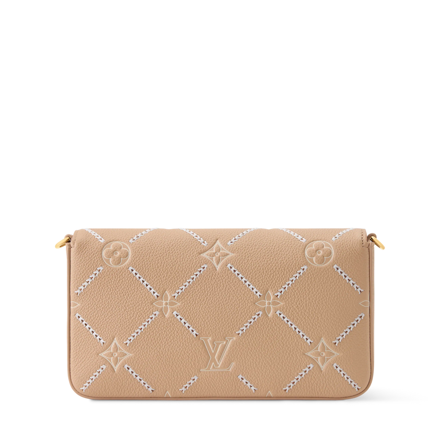 Pochette Félicie Monogram Empreinte Leather Hazelnut Couture Gold-Toned Hardware