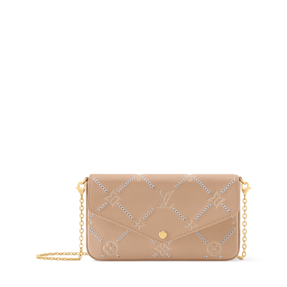 Pochette Félicie Monogram Empreinte Leather Hazelnut Couture Gold-Toned Hardware