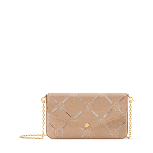 Pochette Félicie Monogram Empreinte Leather Hazelnut Couture Gold-Toned Hardware