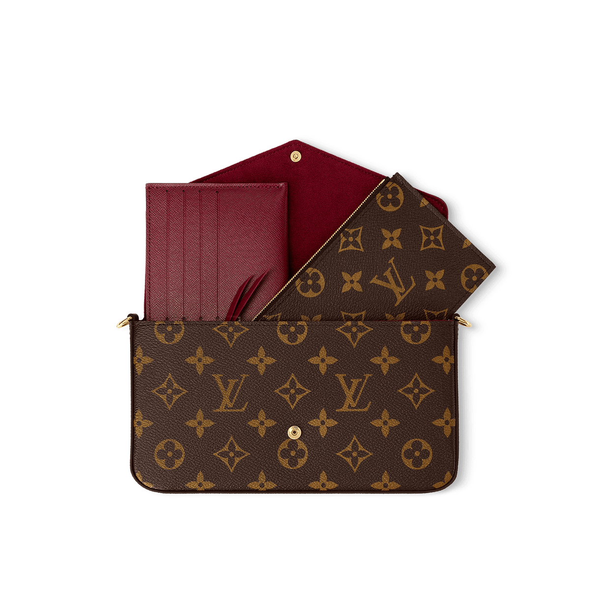 Pochette Félicie Monogram Fuchsia Crossbody Bag