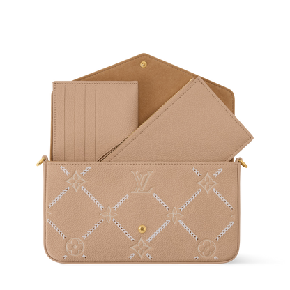 Pochette Félicie Monogram Empreinte Leather Hazelnut Couture Gold-Toned Hardware