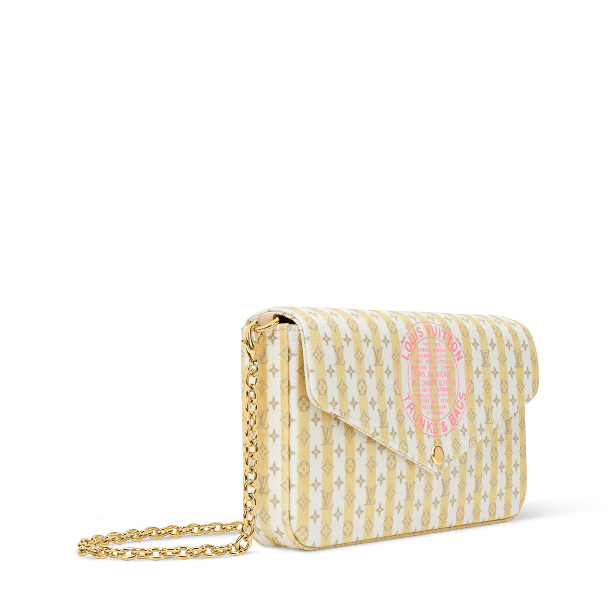 Pochette Félicie LV Stamp Banana Minigram Canvas Nano Bag