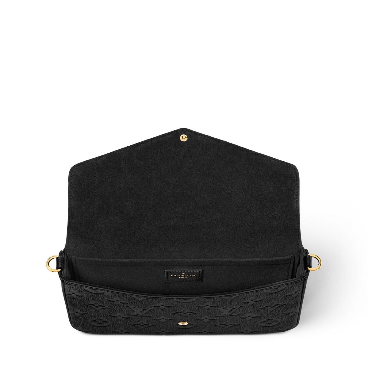 Pochette Félicie Monogram Empreinte Leather Black Gold-Toned Hardware