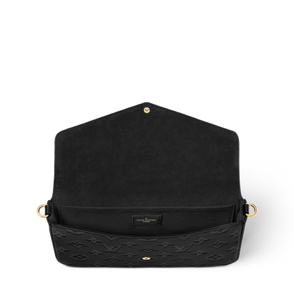 Pochette Félicie Monogram Empreinte Leather Black Gold-Toned Hardware