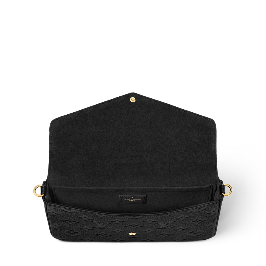 Pochette Félicie Monogram Empreinte Leather Black Gold-Toned Hardware