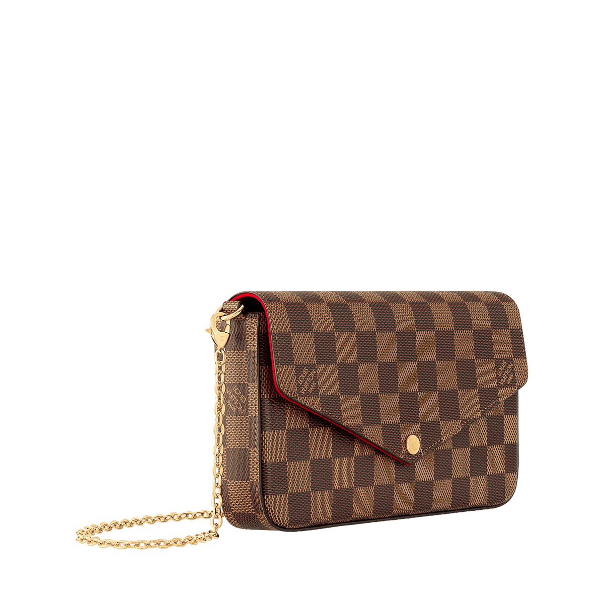 Pochette Félicie Damier Ebene Coated Canvas Chain Wallet N40492