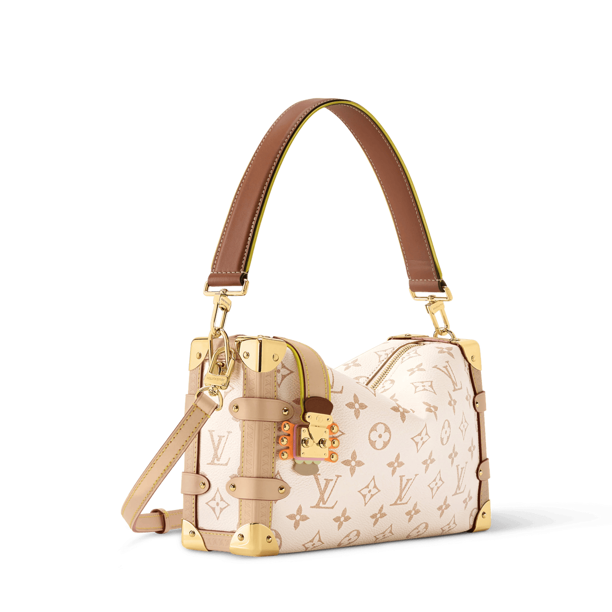Side Trunk MM East-West Monogram Dune Canvas Shoulder Bag